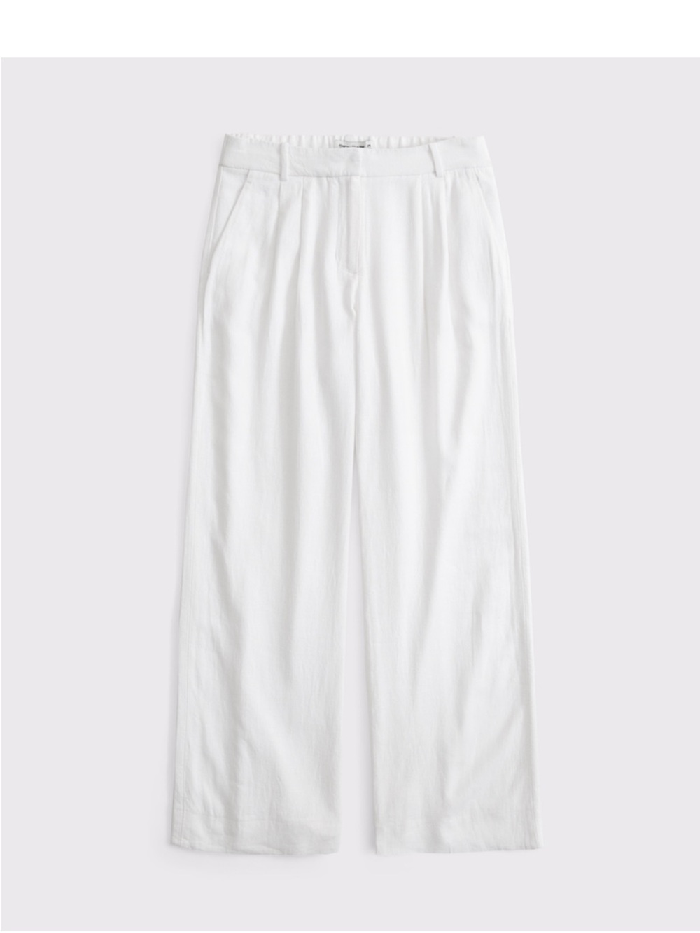 Abercrombie & Fitch High Rise Wide Leg Tailored White Linen Pant